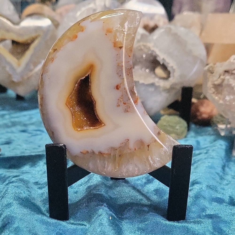 Crescent Moon High Grade Agate With Stand From Brazil
